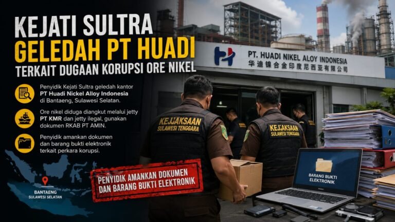 Kejati Sultra Geledah PT Huadi Terkait Dugaan Korupsi Ore Nikel