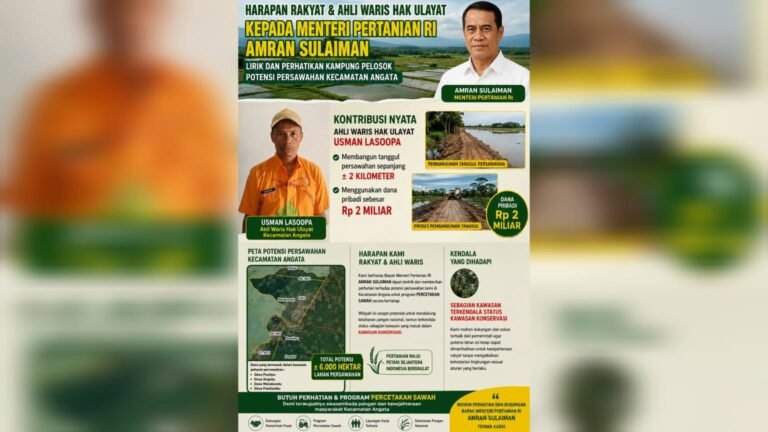 Usman Lasoopa Bangun Tanggul Rp2 Miliar Demi Sawah Angata
