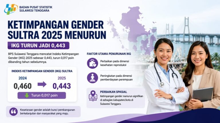 BPS: Ketimpangan Gender Sultra 2025 Menurun Signifikan