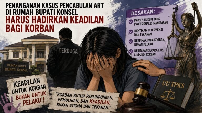 Penanganan Kasus Pencabulan ART di Rumah Bupati Konsel Harus Hadirkan Keadilan bagi Korban
