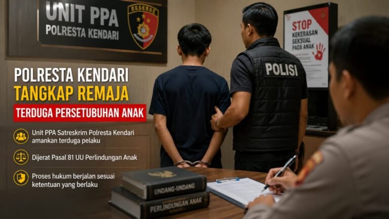 Polresta Kendari Tangkap Remaja Terduga Pelaku Persetubuhan Anak