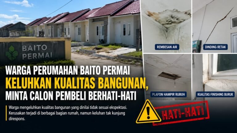Warga Perumahan Baito Permai Keluhkan Kualitas Bangunan, Minta Calon Pembeli Berhati-hati
