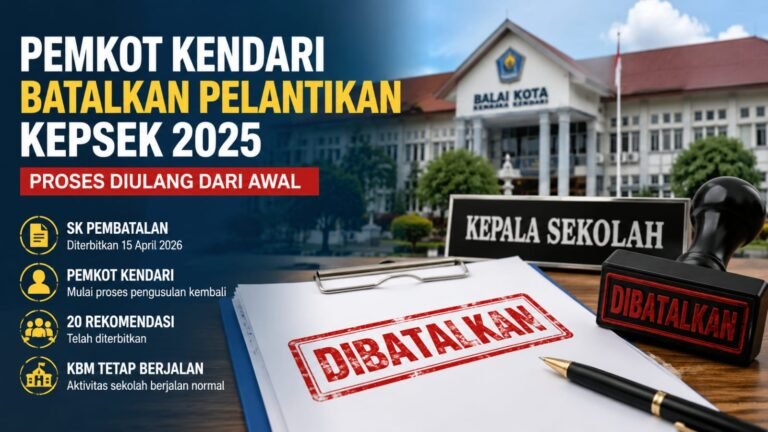Pemkot Kendari Batalkan Pelantikan Kepsek, Pengusulan Diulang dari Awal
