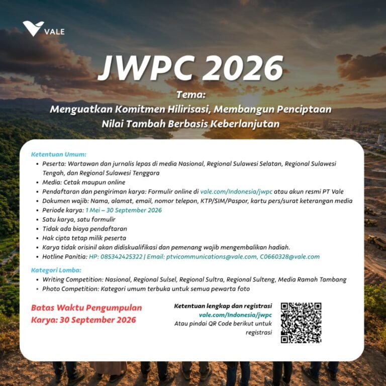 PT Vale Buka JWPC 2026 Bertema Hilirisasi Berkelanjutan