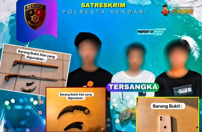 Begal iPhone di Hotel Kendari, Tiga Pelaku Ditangkap Polisi