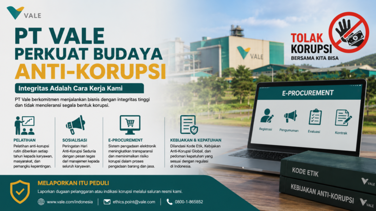 PT Vale Perkuat Budaya Anti-Korupsi Lewat Pelatihan dan E-Procurement