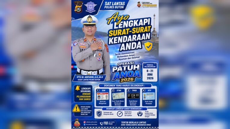 Operasi Patuh Anoa 2026 Digelar, Satlantas Buton Sasar Pelanggar