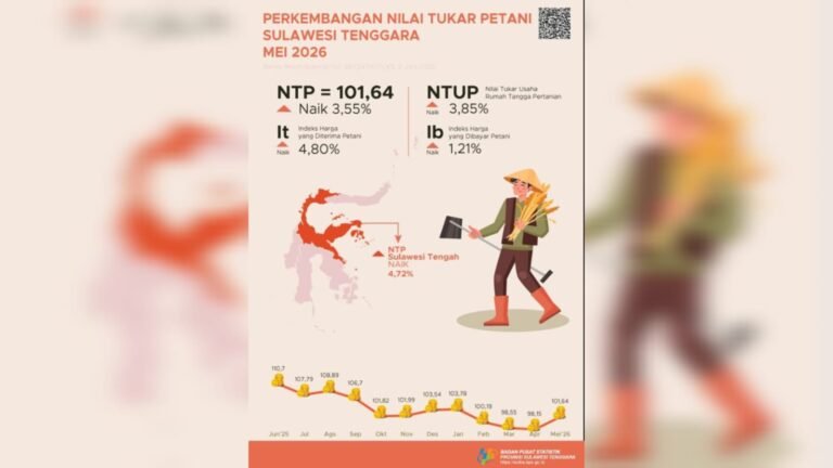 NTP Sultra Mei 2026 Naik 3,55 Persen, Tembus 101,64