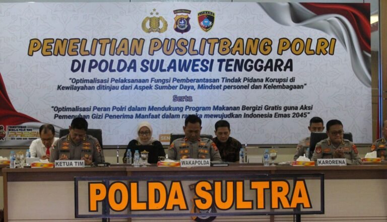 Polda Sultra dan Puslitbang Polri Bahas Korupsi serta MBG