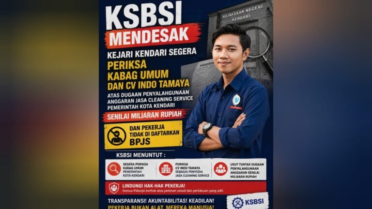 KSBSI Desak Kejari Usut Dugaan Korupsi Cleaning Service CV Indo Tamaya