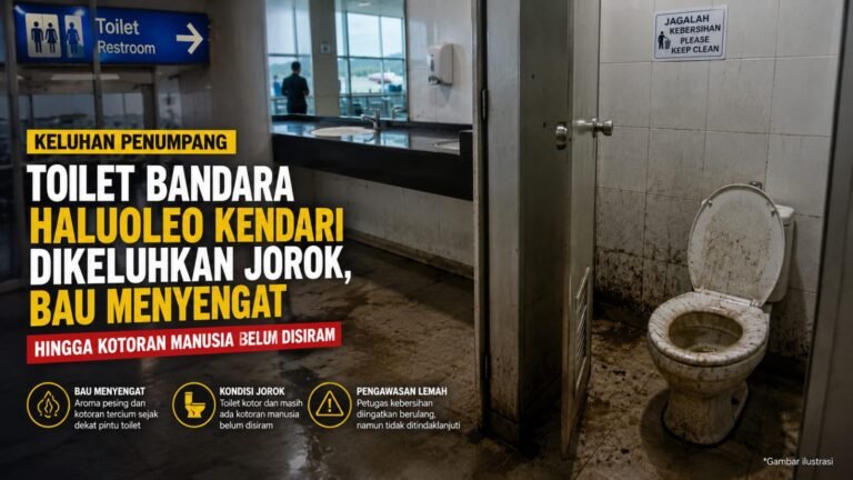 Toilet Bandara Haluoleo Kendari Dikeluhkan Bau dan Jorok