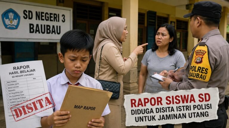 Rapor Siswa SD Baubau Diduga Disita Istri Polisi Gegara Utang Orang Tua
