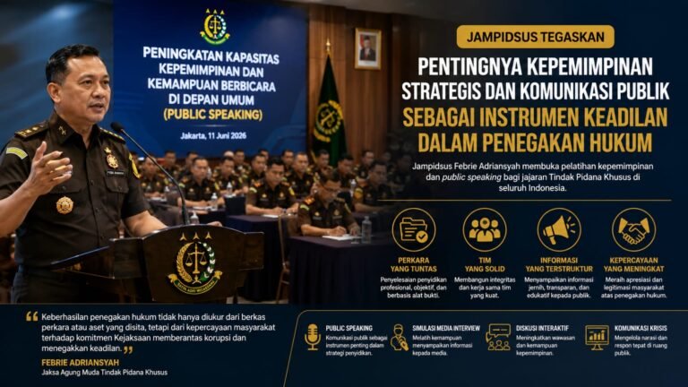 Jampidsus Tekankan Kepemimpinan dan Public Speaking Penegakan Hukum