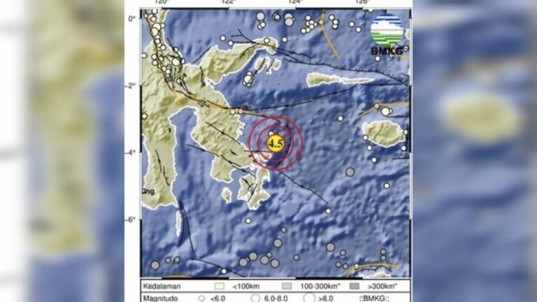 Gempa Magnitudo 4,5 Guncang Timur Laut Konawe Kepulauan Sultra