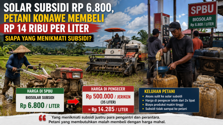 Petani Konawe Beli Solar Subsidi Rp14 Ribu per Liter