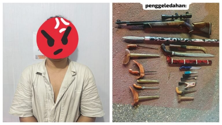 Residivis Penganiayaan Ditangkap, Polisi Temukan Sabu dan Gudang Senjata di Rumah Pelaku