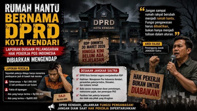 RDP Hak Pekerja Pos Indonesia Mandek, JANGKAR Sentil DPRD Kendari
