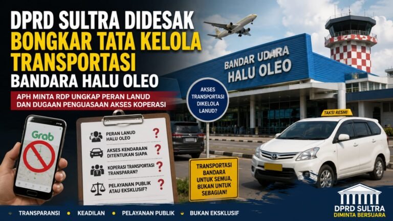 DPRD Sultra Didesak Bongkar Tata Kelola Transportasi Bandara Halu Oleo