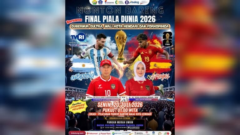 Nobar Final Piala Dunia 2026 di Kendari, ASR dan SKI Ajak Masyarakat Hadir