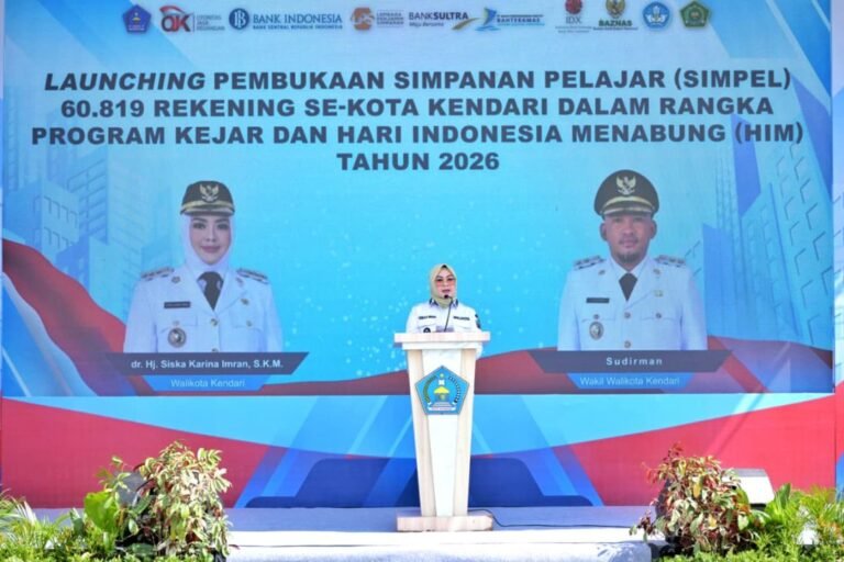 Pemkot Kendari Luncurkan Program KEJAR, 60.819 Rekening SimPel Tercatat
