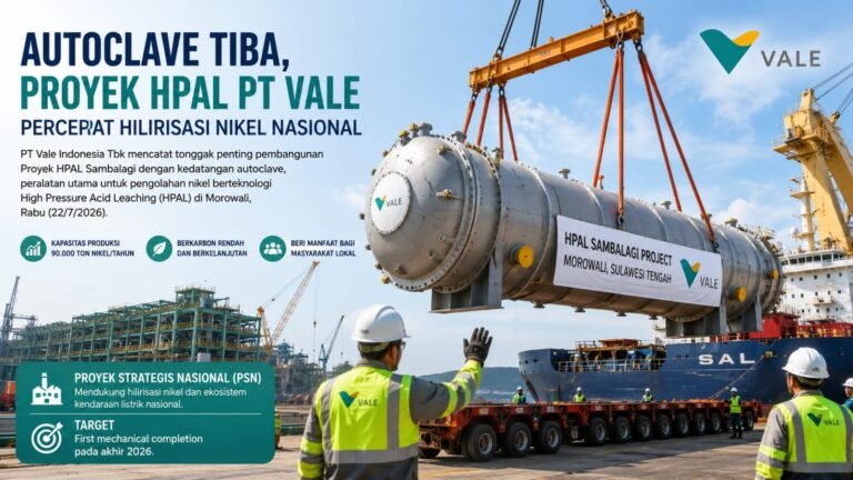 Autoclave Tiba, Proyek HPAL PT Vale Percepat Hilirisasi Nikel Nasional