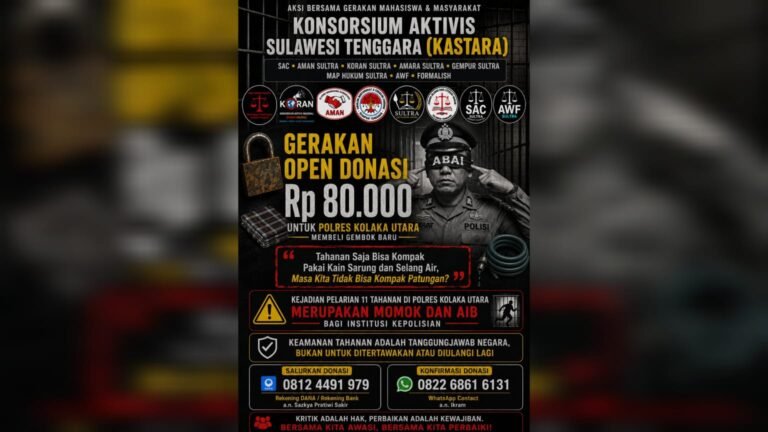 KASTARA Galang Donasi Satir Rp80 Ribu Soroti Kaburnya Tahanan Polres Kolut
