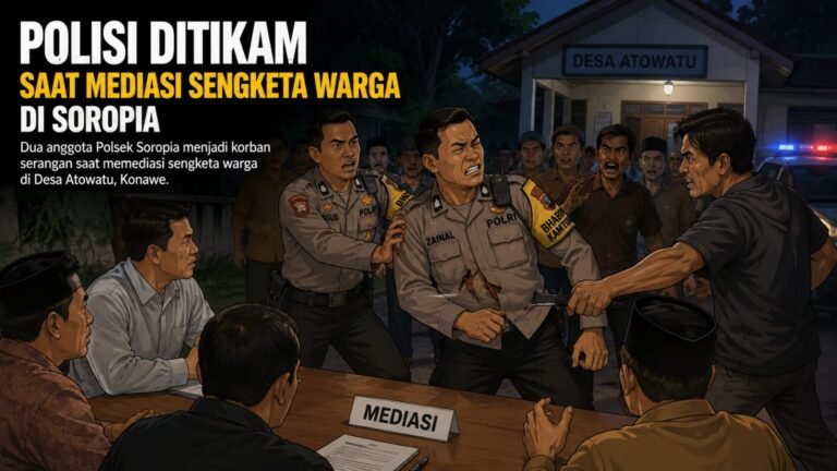 Polisi Ditikam saat Mediasi Sengketa Warga di Soropia, Pelaku Ditangkap