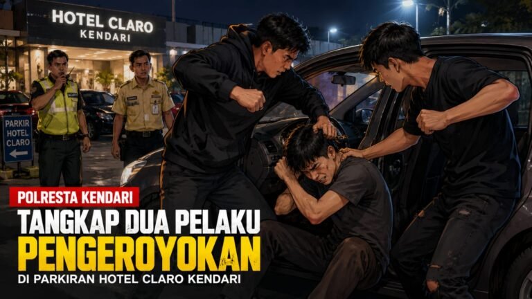 Polresta Kendari Tangkap Dua Pelaku Pengeroyokan di Parkiran Hotel Claro