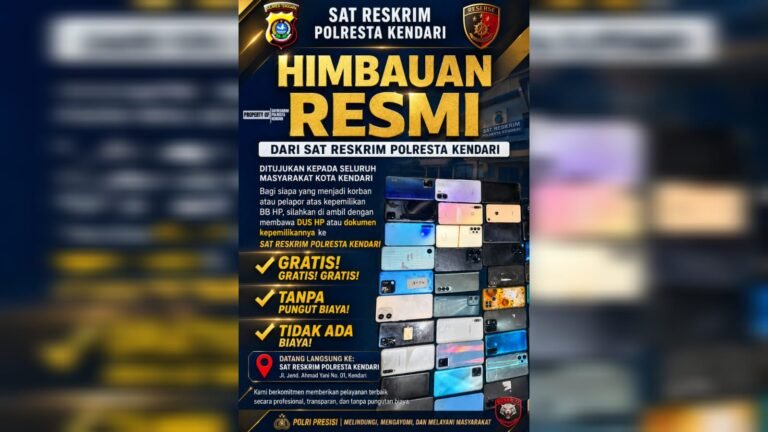 Polresta Kendari Imbau Korban Segera Ambil 44 HP Hasil Ungkapan Buser 77