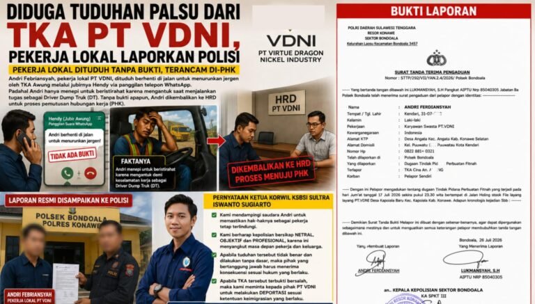 Pekerja PT VDNI Laporkan Dugaan Tuduhan Palsu TKA ke Polisi