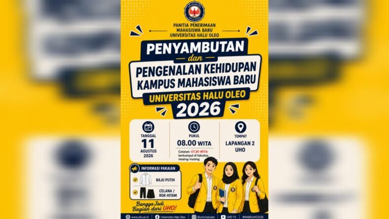 UHO Gelar Penyambutan Mahasiswa Baru 11 Agustus 2026